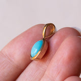 Vintage 9K gold pendant with turquoise paste, 60s / 70s