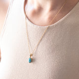Vintage 9K gold pendant with turquoise paste, 60s / 70s