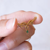 Collana vintage in oro 18K con smeraldo, anni '60/'70