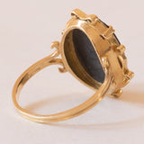 Anello vintage in oro giallo 18K con mosaico, anni ‘70/‘80