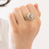 Bague ancienne en or blanc 18 carats avec diamants (0,45 ct environ), années 1930/1940