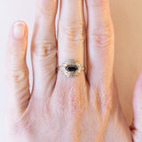 Anello vintage in stile Art Déco in oro 18K con onice, anni '50