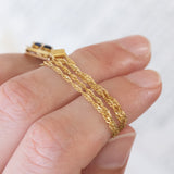 Collana vintage in oro 14K con pendente con zaffiri e diamanti, anni ‘70/‘80