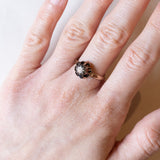 Solitario antico in oro 18K e argento con diamante di taglio rosetta, primi del ‘900