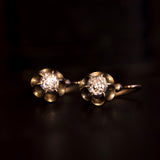 Orecchini punto luce antichi in oro 18K con diamanti (1.07ctw ca.), primi del ‘900