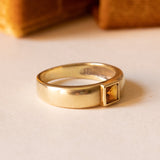 Bague en or 14 carats avec quartz citrine, années 50/60