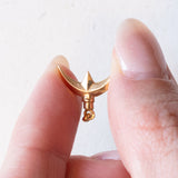 Ciondolo vintage a forma di mezzaluna in oro giallo 18K, anni ‘60/‘70