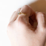 Anello vintage in oro 18K con acquamarina, anni ‘50/‘60