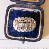 Anello antico in oro 18K con diamanti di taglio rosetta, anni ‘30/‘40