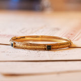 Bracciale rigido antico in oro 18K e zaffiri, fine '800