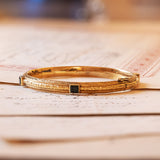 Bracciale rigido antico in oro 18K e zaffiri, fine '800