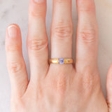 Solitario vintage in oro giallo 9K con tanzanite (0.57ct ca.)