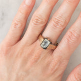Anello vintage in oro giallo 14K con ematite incisa con profilo di soldato, anni ‘60