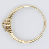 Anello a fiore con fede in oro giallo 14K con diamanti di taglio brillante (0.50ctw ca.), anni ‘80