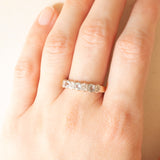 Veretta vintage in oro giallo e bianco 9K con acquamarine (0.40ctw ca.) e diamanti, anno 1992