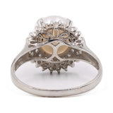 ANELLO vintage CON PERLA IN PLATINO 900 E DIAMANTI (0.40 CTW), anni '60