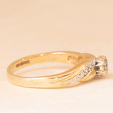Anello vintage in oro giallo 9K con diamanti (0.15ctw ca.), anni ‘80