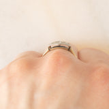 Trilogie Art Déco en or jaune et blanc 9 carats avec diamants taille ancienne (environ 0.09 ct), années 20/30