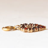 Vintage Herzanhänger aus 8 Karat Gelbgold mit Granaten, 60er Jahre