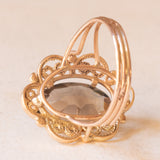 Vintage-Cocktailring aus 14-karätigem Gelbgold mit Rauchquarz (ca. 5.80 Karat), 60er Jahre