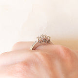 Anello vintage in oro bianco 9K con diamanti (0.25ctw ca.), anni ‘80