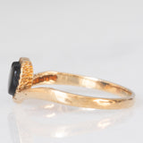 Anello vintage in oro giallo 9K con onice di taglio a cuore, anno 1989