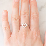 Anello a cuore vintage in platino con diamanti (0.50ctw), anni ‘90