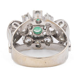 Anello vintage in oro bianco 14k con smeraldo (0,40ct) e diamanti (1,40ctw), anni '60