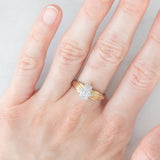 Anel de diamante vintage em ouro amarelo e branco 9K (aprox. 0.20ctw), década de 80