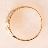Anello vintage in oro giallo e bianco 9K con diamanti