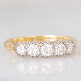 Antique 14K yellow gold ring with brilliant cut diamonds (0.54ctw approx.), 30s