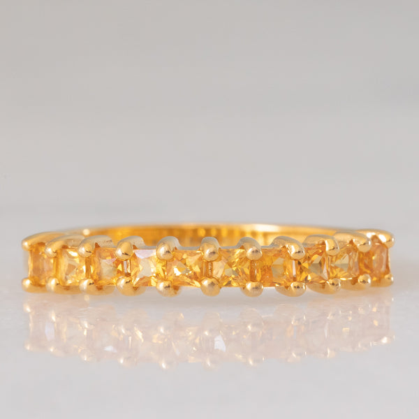 Veretta vintage in oro giallo 8K con topazi gialli (0.30ctw ca.)