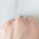 Anello a margherita vintage in oro bianco 14K con diamanti di taglio brillante (0.55ctw ca.), anni ‘80