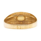 Anello a fascia vintage in oro 8K con ametista cabochon