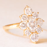 Anello vintage in oro giallo 18K con diamanti di taglio brillante (2.20ctw ca.), anni ‘70