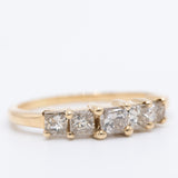 Veretta vintage in oro giallo 14K con diamanti fancy brown di taglio princess (1ctw ca.), anni ‘90