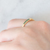 Tre anelli vintage in oro giallo 14K con rubini/smeraldi/zaffiri e diamanti, anni ‘70