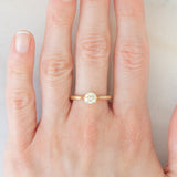 Solitaire vintage en or jaune 14 carats et diamants taillés en brillant (env. 0.45 ct), années 70