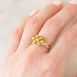 Anello vintage in oro giallo 9K con sfeni (1.52ctw)