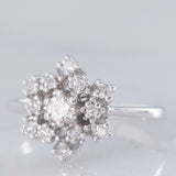 Anello a fiocco di neve in oro bianco 14K con diamanti (0.36ctw ca.), anni ‘70