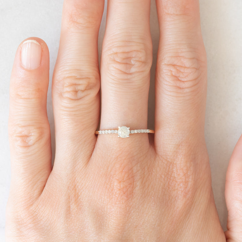Solitario moderno in oro giallo 10K con diamanti (0.33ctw ca.)