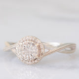 Anello vintage in oro bianco 9K con diamanti (0.15ctw ca.)