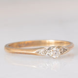 Trilogy vintage in oro giallo 9K con diamanti (centrale di taglio brillante e di 0.10ct ca.), anno 1995