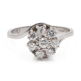 Anello vintage in oro bianco 14k con diamanti (0,43ctw), anni '70
