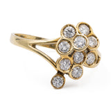 Anello vintage in oro giallo 14k con diamanti (0,60ctw), anni '70