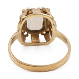 Anel de coquetel vintage em ouro amarelo 8k com citrino, década de 70.