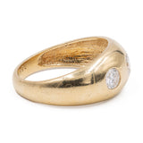 Anello vintage in oro giallo 14k con tre diamanti (0,75ctw), anni '80