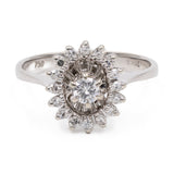 Anello vintage in oro bianco 18K con diamanti (0.32ctw ca.), anni '70