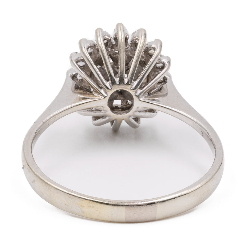 Anello vintage in oro bianco 18K con diamanti (0.32ctw ca.), anni '70