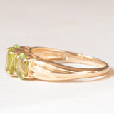 Vintage-Trilogie aus 9-karätigem Gelbgold mit Peridoten (ca. 1 Karat), Jahr 1997